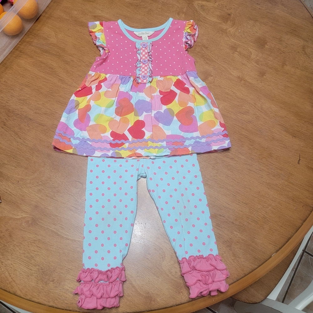 Vibrant Heart and Polka Dot Baby Set